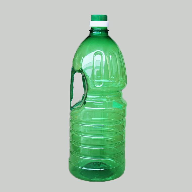 PET带手柄圆形油瓶绿色