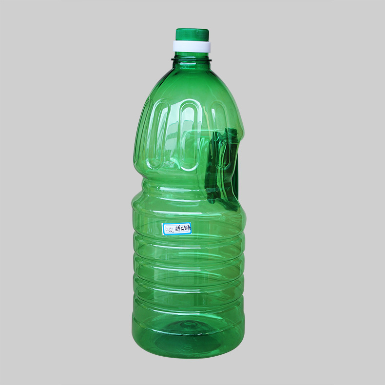 PET带手柄圆形油瓶绿色1